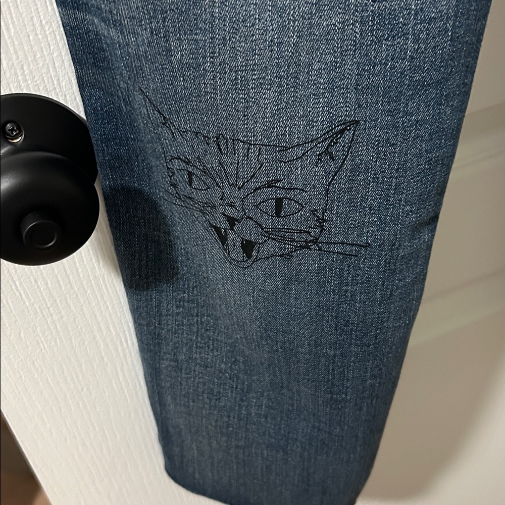Rare American Eagle Outfitters Graffiti Patch Denim X Jeggings Size 14 R - Picture 9 of 11